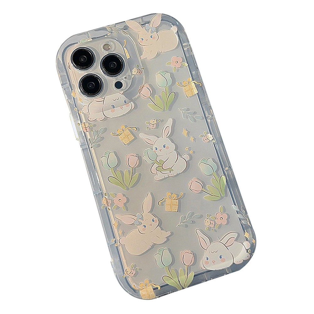 For iPhone 14 Pro Max Cartoon Rabbit Flower Pattern Drop-proof TPU Cover Clear Phone Case For iPhone 14 Pro Max Cartoon Rabbit Flower Pattern Drop-proof TPU Cover Clear Phone Case